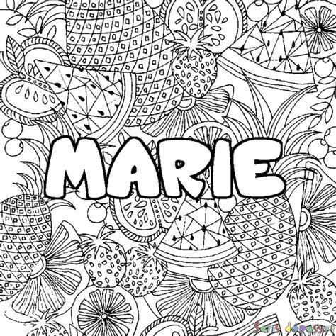 Coloriage Pr Nom Marie D Cor Mandala Fruits Sans D Passer