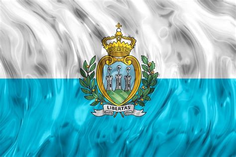 Bandera Nacional De San Marino Fondo Con Bandera De San Marino Foto