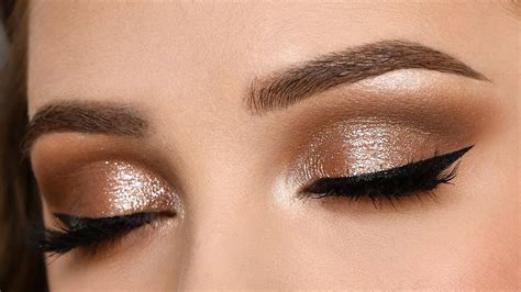 Soft Sparkly Brown Smokey Eye Makeup Tutorial Youtube