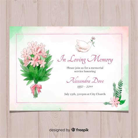 Premium Vector | Funeral card template
