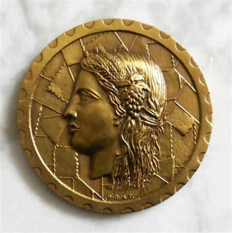 Medaille En Bronze Signee Piquet Eur Picclick Fr