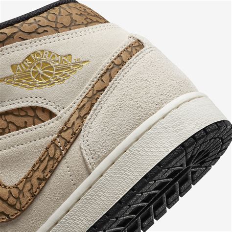 Air Jordan 1 Mid SE Brown Elephant Print DZ4129 102 Release Date