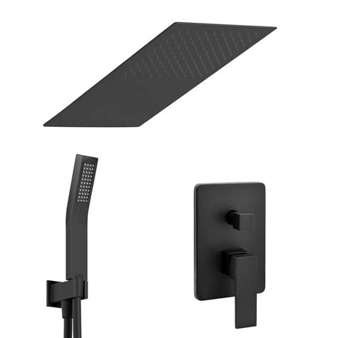 Set Doccia Incasso Kubo Nero Opaco Con Soffione A Muro X E Kit Doccia