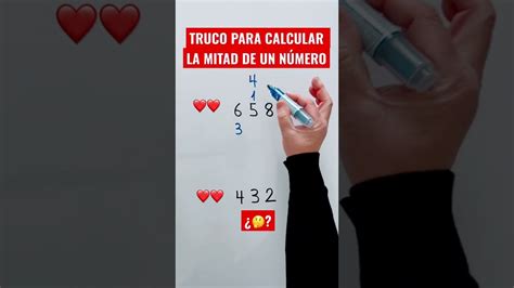 Truco Matem Tico Truco Para Calcular La Mitad De Un N Mero Youtube