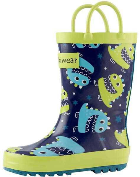 Oaki Kids Waterproof Rain Boots with Easy-On Handles - Walmart.com