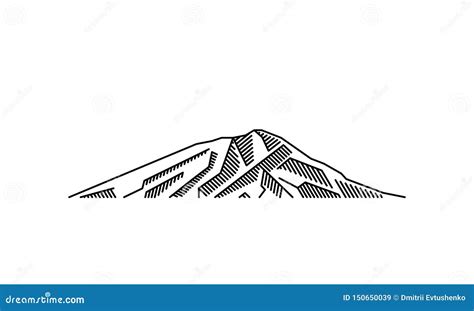 Mountain Landscape Of The Volcano In Mexico Popocatepetl Stock Vector