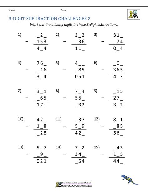 3 Digit Subtraction Worksheets Worksheets Library