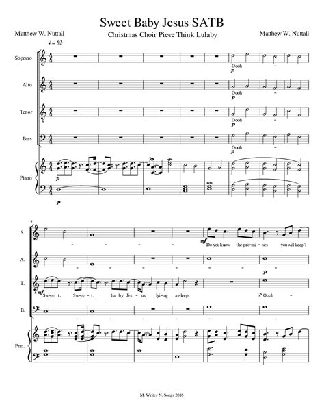 Sweet Baby Jesus SATB (by Matthew W. Nuttall -- SATB)