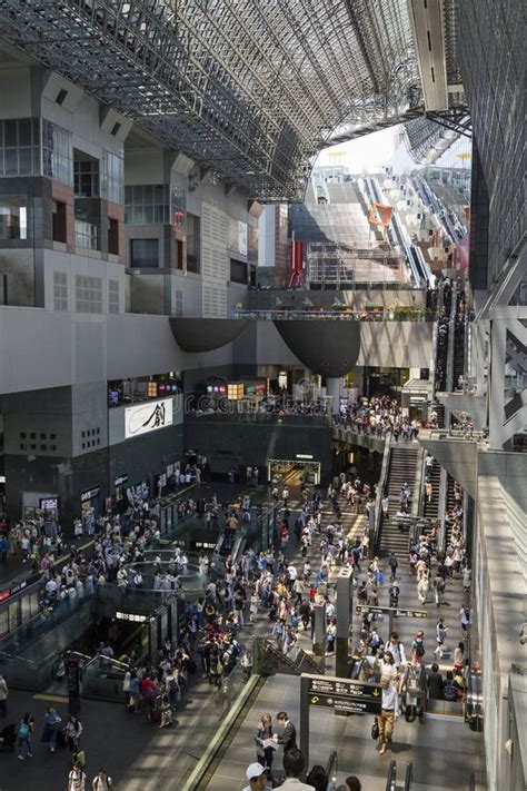 Kyoto Japan Interior Of The Crowded Train Station In Kyoto Editorial