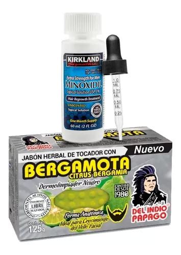 Minoxidil 5 Solución Tópica 1 Mes Jabón Bergamota 125gr