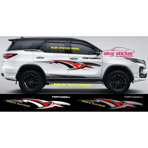 Alva Sticker New Sticker Fortuner Gr Sport List Stripe Car Body