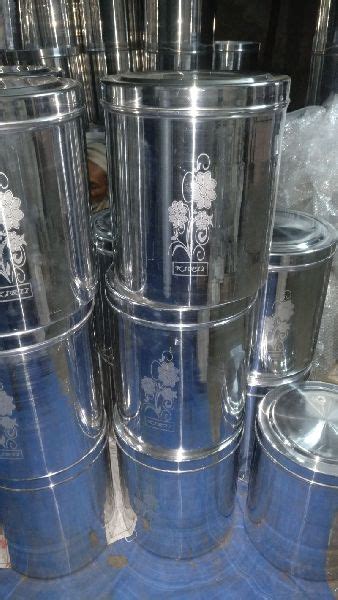 Round Polished Aluminium Dabba Pattern Plain Feature Flameproof