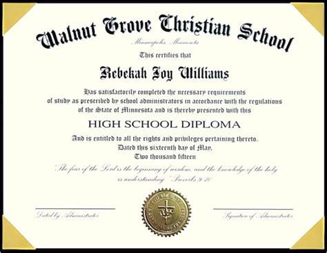 High School Graduation Certificate Template 50 Free High School Diploma ...