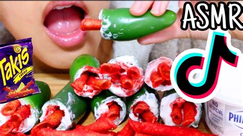 Trying Viral Tiktok JalapeÑos Cream Cheese And Takis Eating Asmr Mukbang