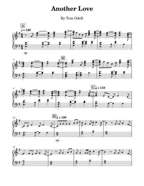 Another Love Sheet Music For Piano