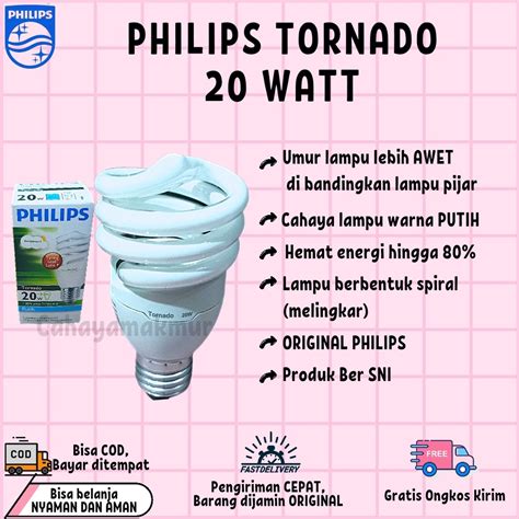 Jual PHILIPS PILIPS LAMPU LED ULIR TORNADO SPIRAL HELIX 20 WATT