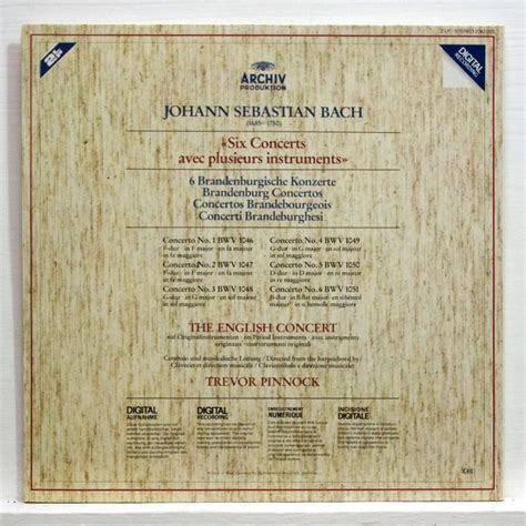 Js Bach 6 Brandenburg Concertos By Trevor Pinnock LP With