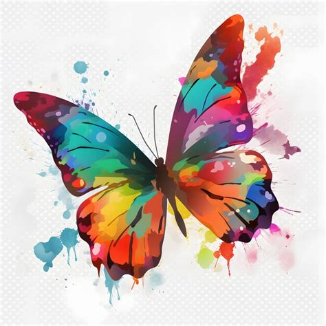 Premium Ai Image Brightly Colored Butterfly With Spots And Splashes