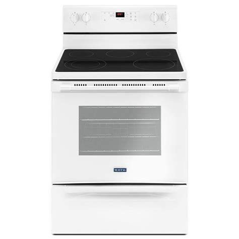 Maytag Smooth Surface Freestanding 5 Element 53 Cu Ft Self Cleaning Electric Range White