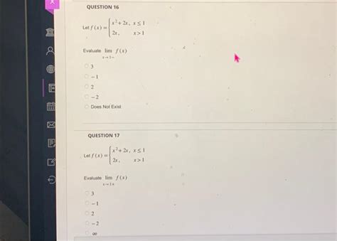 Solved Question 16 Let F X {x2 2x 2x X≤1x 1 Evaluate