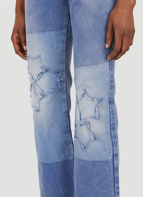 Star Patchwork Jeans In Blue Erl