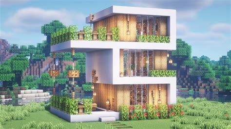 【マインクラフト】おしゃれなモダンハウスの作り方【minecraft】how To Build A Modern House【マイクラ建築】 モダンハウス マイクラ 家 簡単 マイクラ 建築