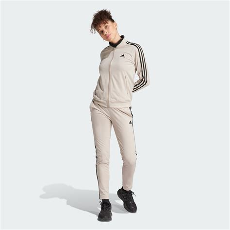 Adidas Essentials 3 Stripes Track Suit Beige Adidas Gh