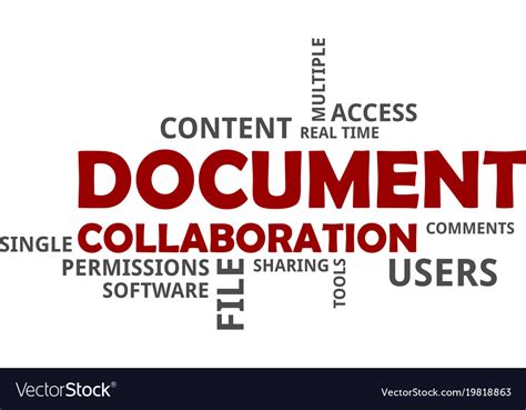 Word cloud - document collaboration Royalty Free Vector