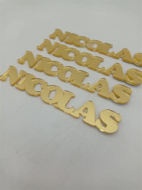 Nomes Acrílico Espelhado Dourado Personalizado 1 5 Altura Elo7