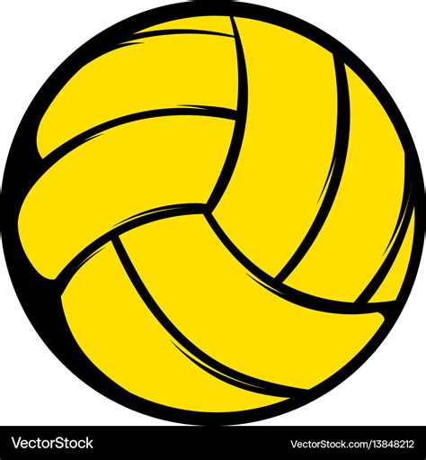 Yellow Volleyball Ball Icon Icon Cartoon Vector Image