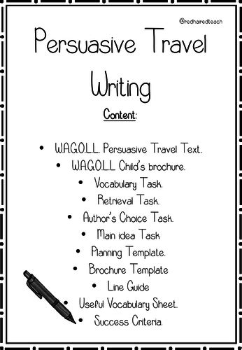 Ks2 Persuasive Travel Writing Complete Unit Of Work Incl Wagoll