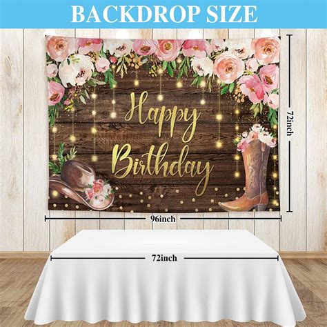 Buy Allenjoy 96 X 72 Western Birthday Backdrop Boot Cowgirl Rustic