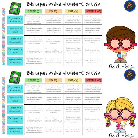 Rubrica Sencilla Para Evaluar El Cuaderno De Clase Pdf