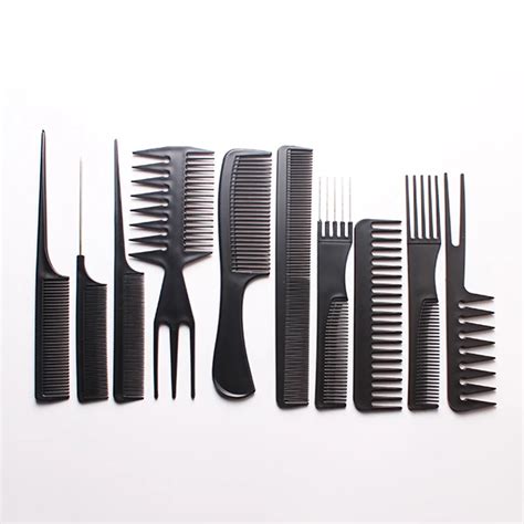 10pcs Set Professional Hair Brush Comb Salon Barber Anti Static Hair