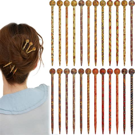 8 Pieces Wooden Hair Sticks Japanese Hair Chopstick For