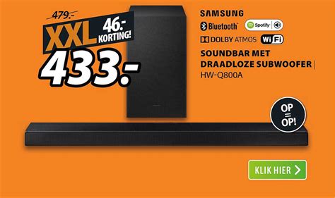 Samsung Soundbar Met Draadloze Subwoofer Hw Q800a Aanbieding Bij Expert 1folders Nl