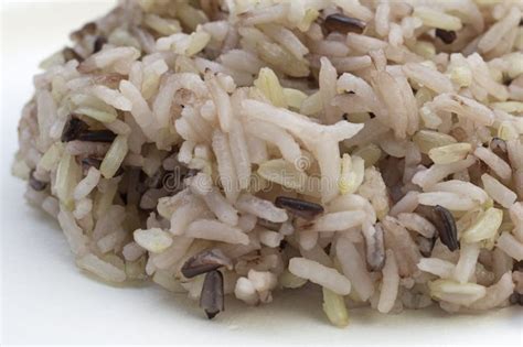 La Imagen Del Primer Del Arroz Moreno Cocinada Considera El Grano