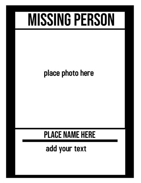 Missing Person Blank Template