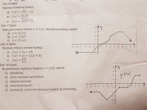 Wyznacz dziedzinę funkcji Tak jak na zdjęciu proszę o pomoc Brainly pl