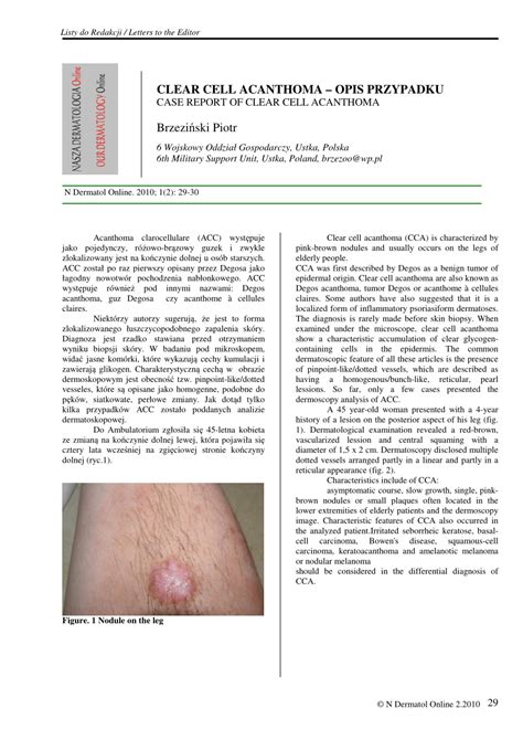 (PDF) Case report of clear cell acanthoma