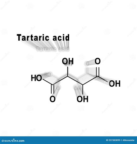 Tartaric Acid Structural Chemical Formula Stock Illustration