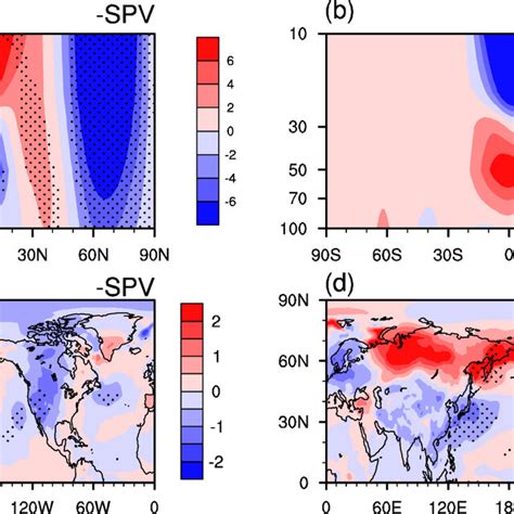 Composite maps of wintertime a b zonal wind units m s¹ and