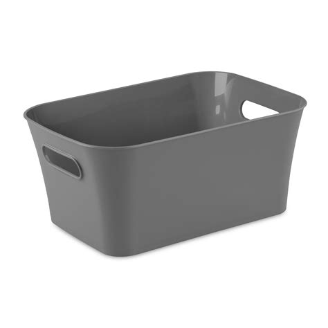 Mainstays 2-Pack Small Plastic Storage Bins, Grey - Walmart.com