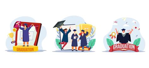 Graduation Celebration Flat Bundle Design 13272651 Vector Art at Vecteezy