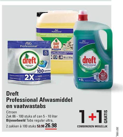 Dreft Professional Afwasmiddel En Vaatwastabs 1 1 Gratis Aanbieding Bij