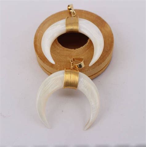 Hot Pcs X Mm White Color Ox Horn Bull Bone Crescent Moon Etsy