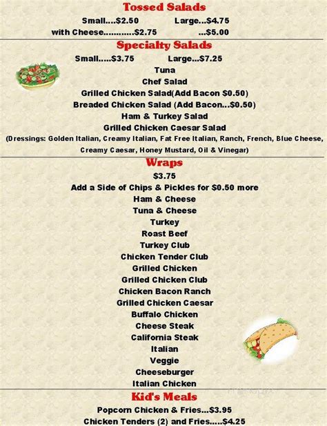 Menu Of Little Anthonys 2nd Street Pizza Shop In Frackville Pa 17931