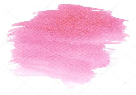 Pink Watercolor Stain With Blotch And Brush Strokes Stock Photo By