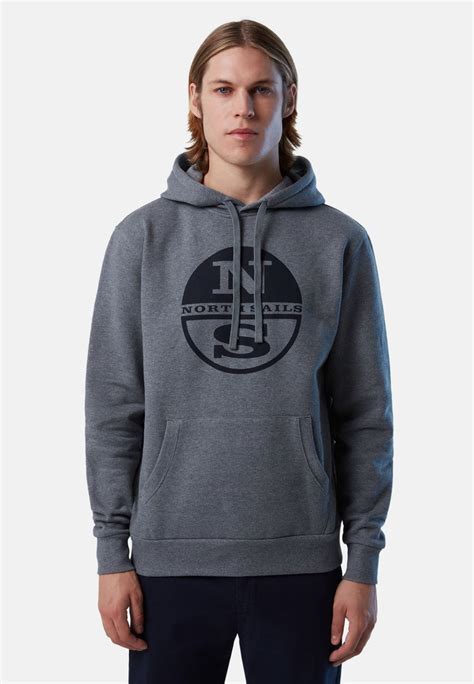 North Sails Mit Maxi Logo Druck Sweat à Capuche Grey Gris Zalando Fr