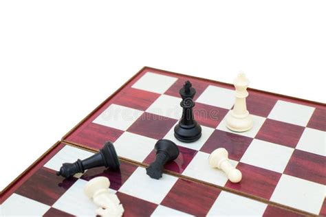 King And Queen Pieces Side By Side On A Chess Board Stock Photo Image